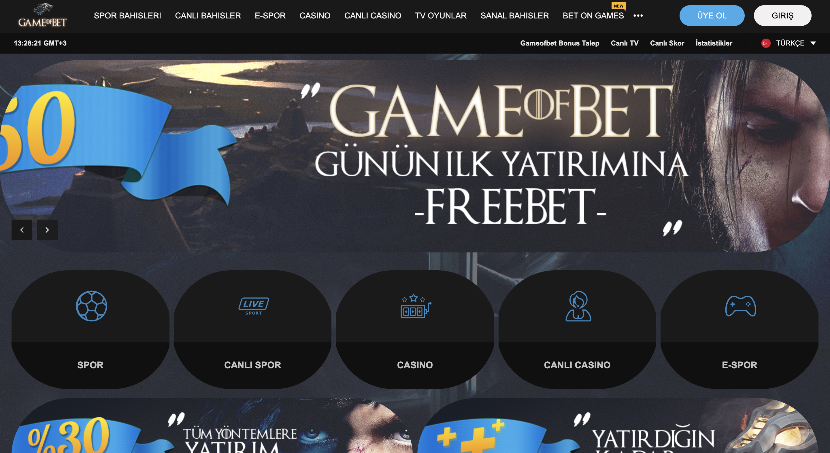 gameofbet Bahis Sitesi Maçı Yayınlıyor